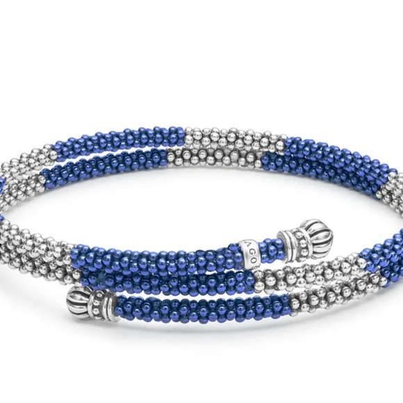 Lagos blue caviar ultramarine ceramic beaded wrap bracelet - Picture 5 of 5